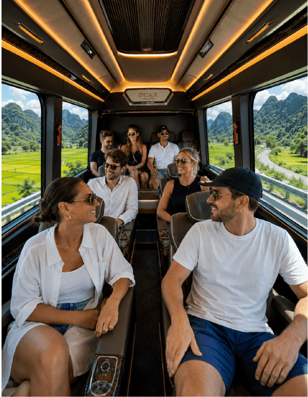 Travelers riding through Vietnam